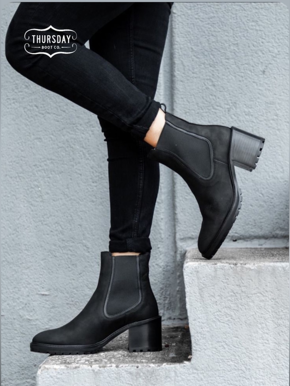 Thursday Boot Company Black Leather Chelsea Ankle Boots SZ 7.5 MED EUC